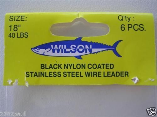 6 x Deluxe Black Nylon Coated Stainless Steel Wire Fishing Leaders - Wire Trace - Picture 39 of 55