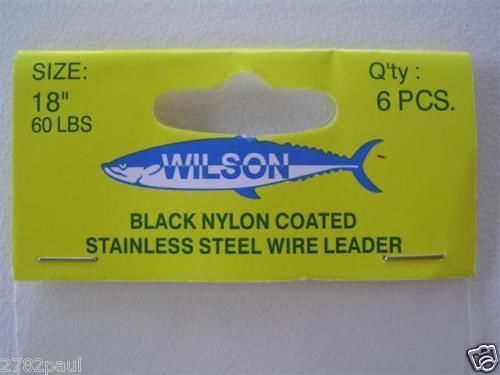 6 x Deluxe Black Nylon Coated Stainless Steel Wire Fishing Leaders - Wire Trace - Picture 45 of 55