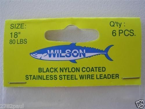6 x Deluxe Black Nylon Coated Stainless Steel Wire Fishing Leaders - Wire Trace - Picture 51 of 55