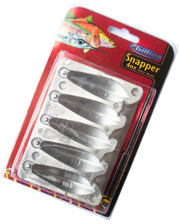 Gillies 4oz Snapper Sinker Mould - Makes 5 Snapper Sinkers at a Time