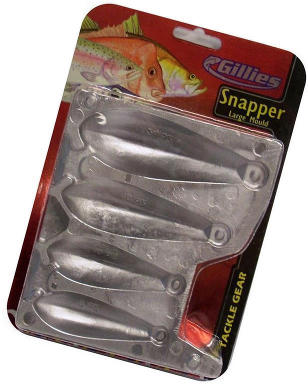 Gillies Large Snapper Sinker Mould Combo-Makes 4 Different Snapper