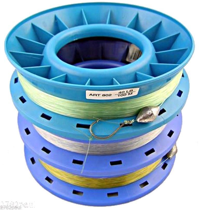 40lb PRE RIGGED 8 RING CASTER HAND LINE-100m BULK 3 PACK GREAT