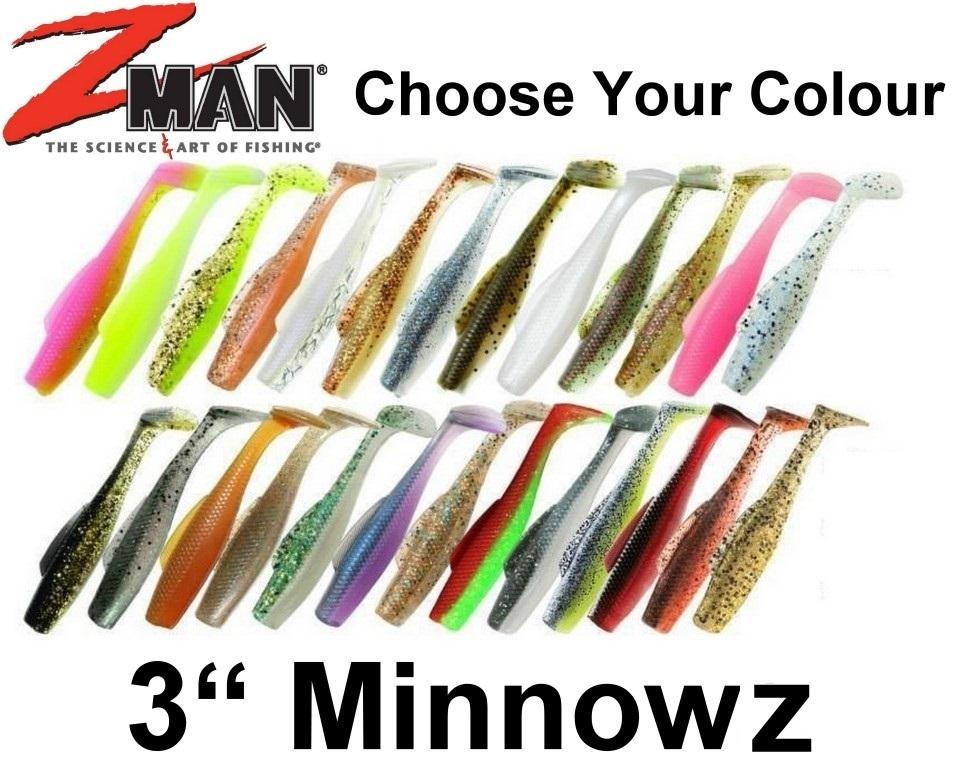 Zman 3 Minnowz Soft Plastic Lures - 6 Pack of Z man Soft Plastics Fishing  Lures