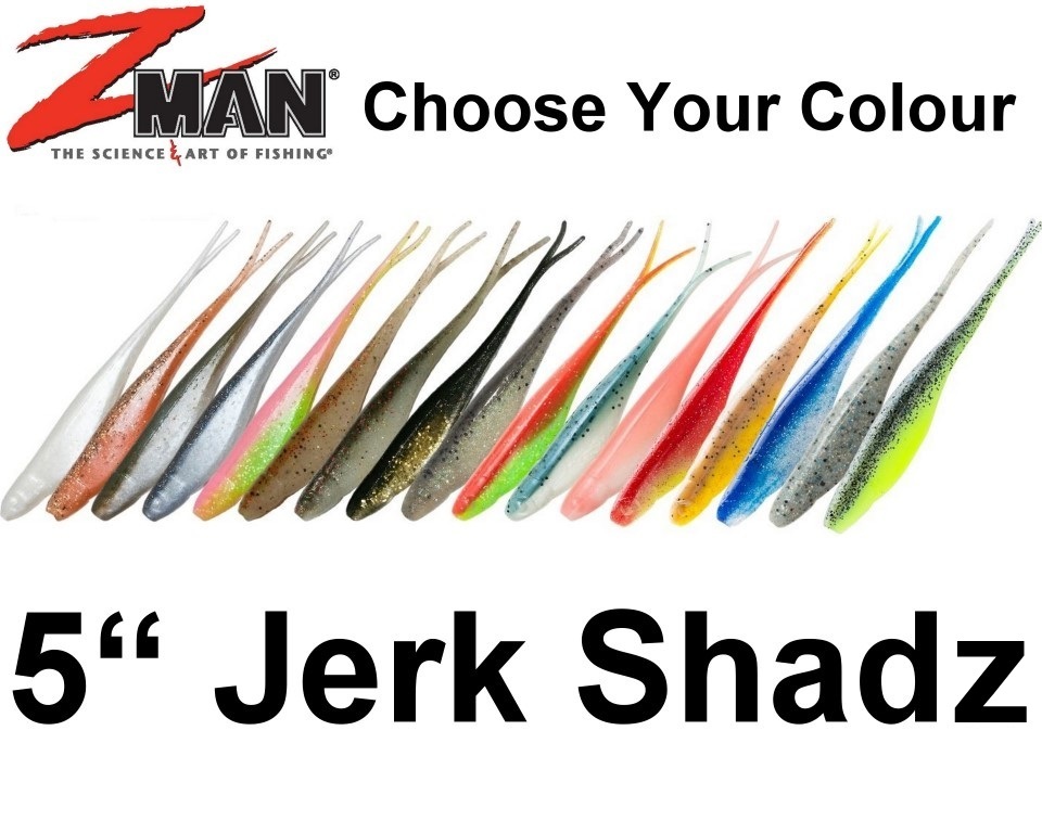 Zman 5 Scented Jerk Shadz 5 Pack Z Man Soft Plastics Lures Elaztech 