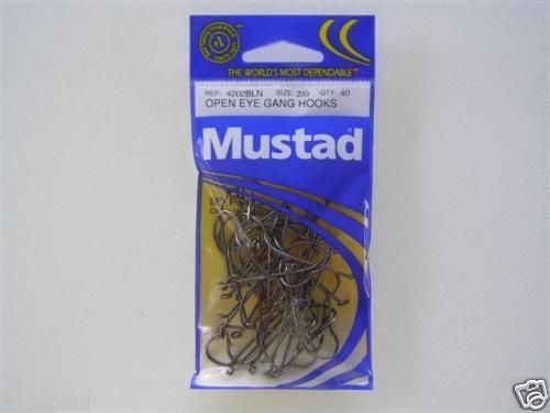 MUSTAD M.T POINT GANG HOOKS CHEM SHARP SIZE 2/0 QTY 40