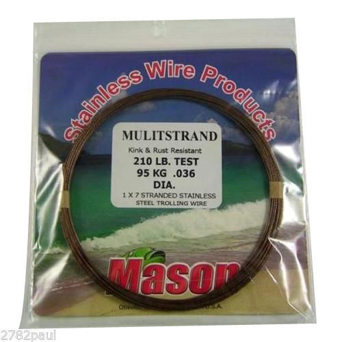 30ft Coil of 210lb Mason Multistrand Stainless Steel Wire Fishing Leader
