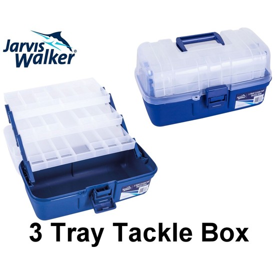 Jarvis Walker 3 Tray Clear Top Fishing Tackle Box - Tackle Storage Box ...