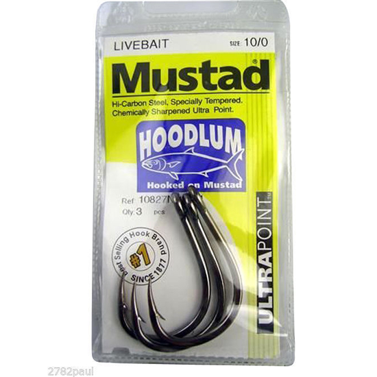 Mustad 10827NPBLN Hoodlum Live Bait 4x Strong Fishing Hooks at Rs 233.00, Udupi