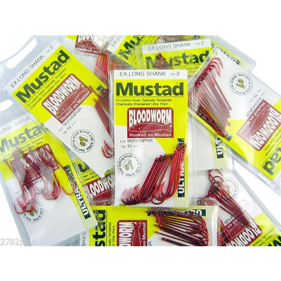 MUSTAD 90234NPNR SIZE 12 BLOODWORM HOOK PRE PACK