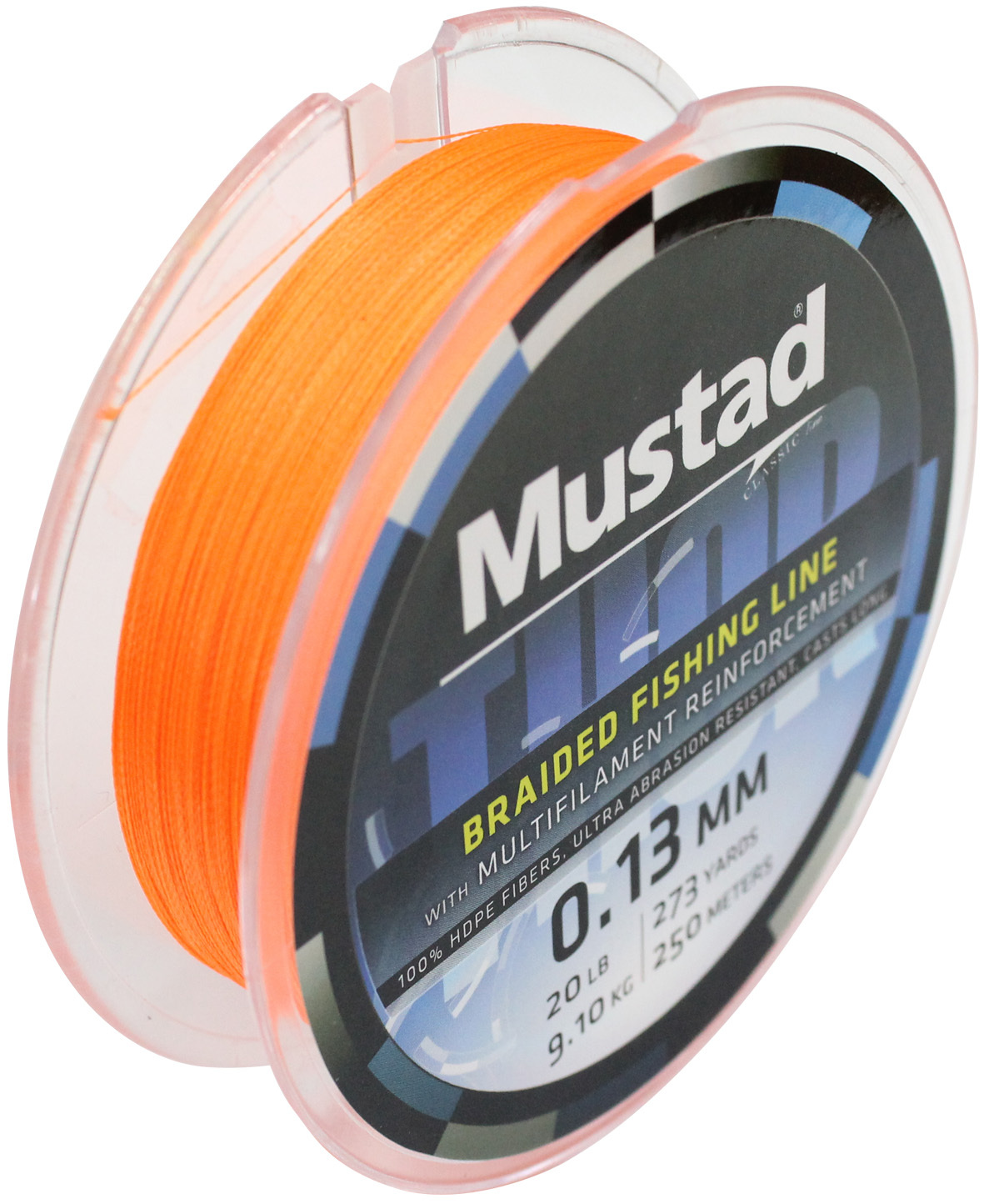 1 x 250m Spool of Mustad Thor Braid - 4 Strand Hot Orange Braided