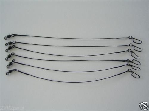 6 x Deluxe Black Nylon Coated Stainless Steel Wire Fishing Leaders - Wire Trace - Picture 16 of 55