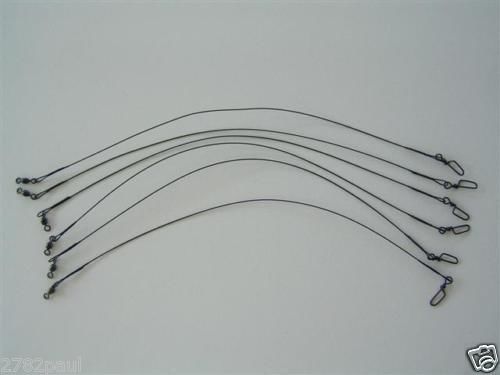 6 x Deluxe Black Nylon Coated Stainless Steel Wire Fishing Leaders - Wire Trace - Picture 22 of 55