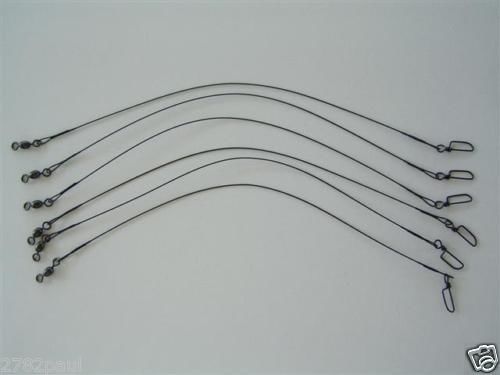 6 x Deluxe Black Nylon Coated Stainless Steel Wire Fishing Leaders - Wire Trace - Picture 28 of 55