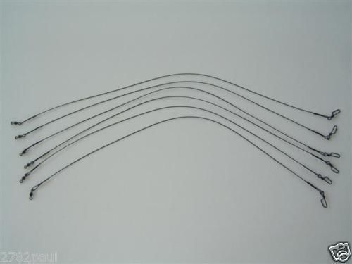 6 x Deluxe Black Nylon Coated Stainless Steel Wire Fishing Leaders - Wire Trace - Picture 40 of 55