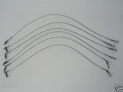 6 x Deluxe Black Nylon Coated Stainless Steel Wire Fishing Leaders - Wire Trace - Picture 52 of 55