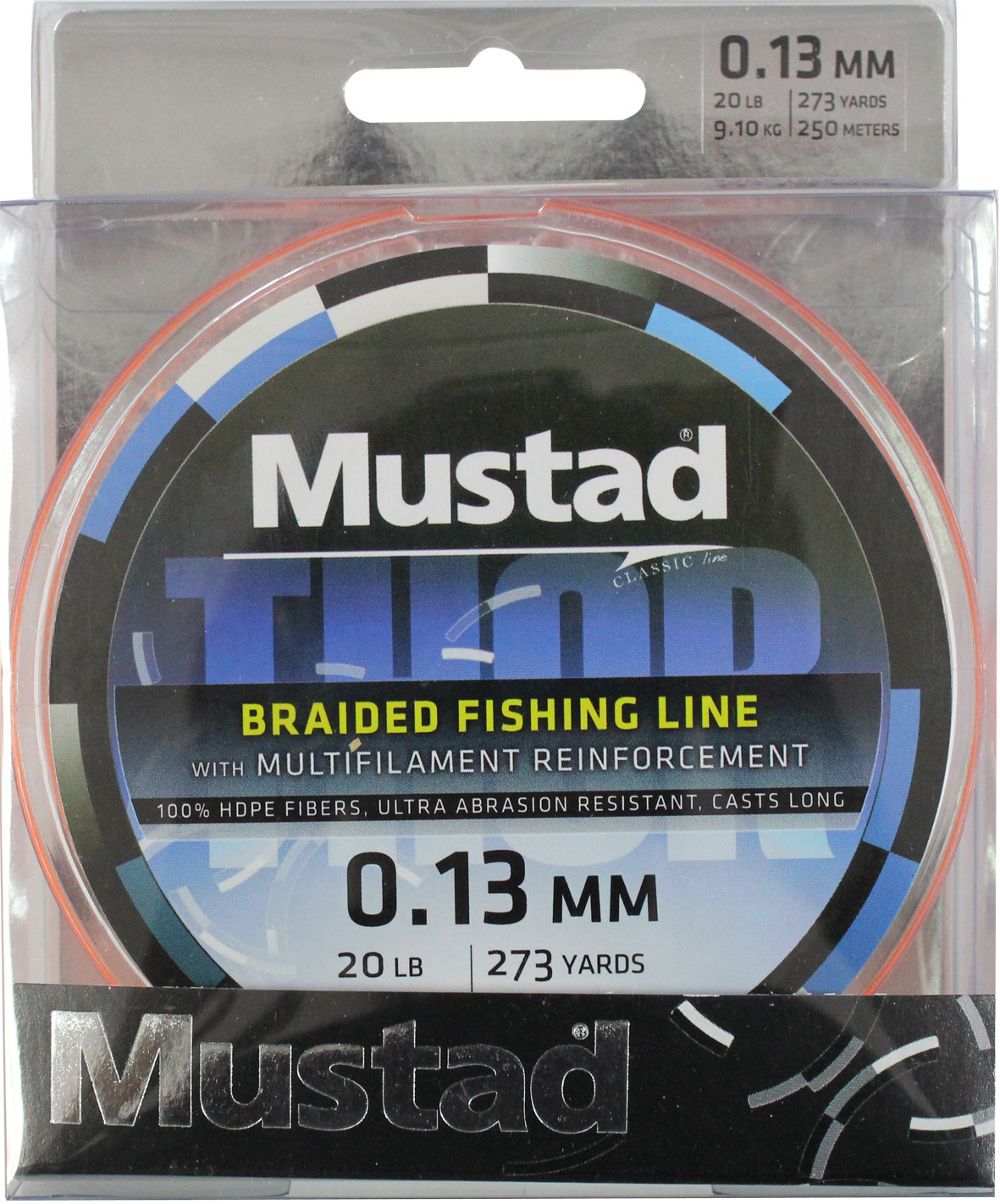 1 x 250m Spool of Mustad Thor Braid - 4 Strand Hot Orange Braided Fishing  Line