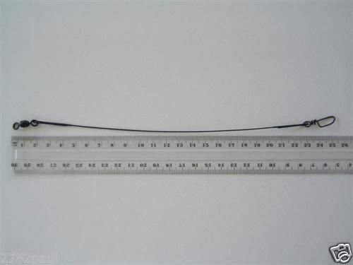 6 x Deluxe Black Nylon Coated Stainless Steel Wire Fishing Leaders - Wire Trace - Picture 17 of 55