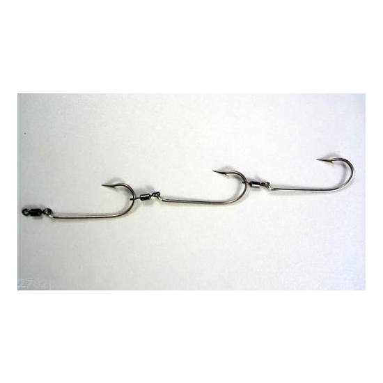 Mustad Pre-Rigged Deluxe Swivel Gang Hooks 4/0 X 3 Sets