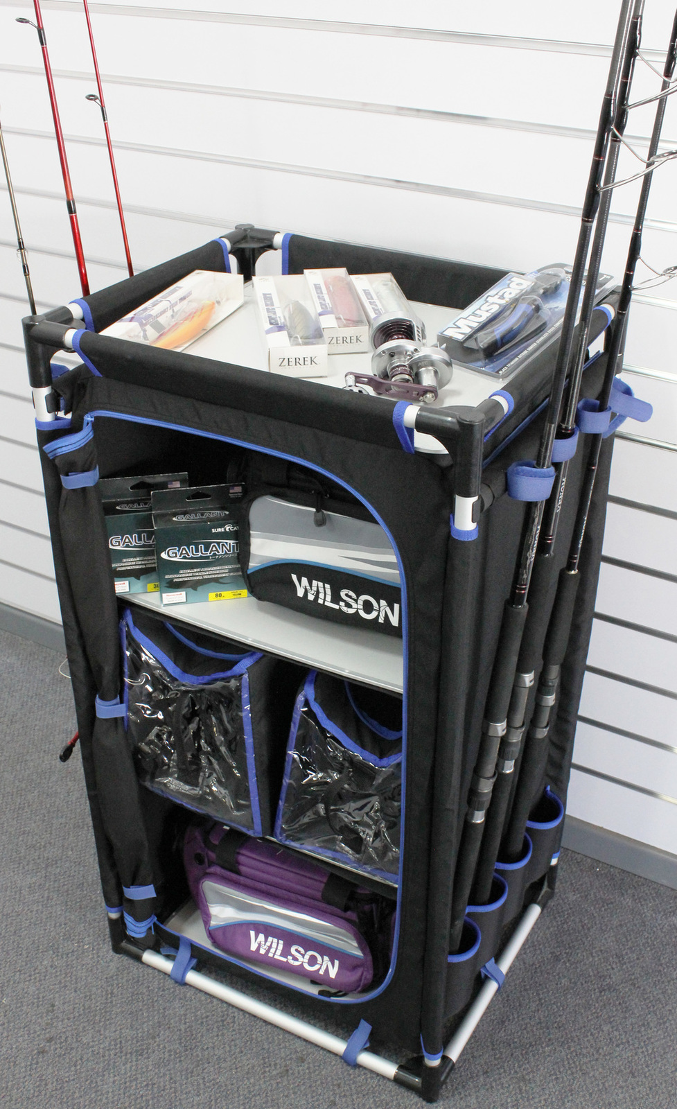 Wilson Fishing Tackle Storage Locker With 8 Rod Holders Wilson Fishing Tackle Storage Locker With 8 Rod Holders 129 95
