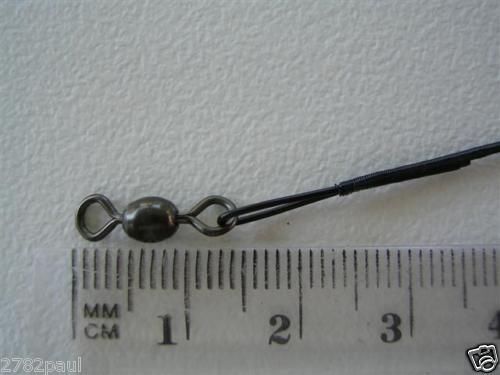 6 x Deluxe Black Nylon Coated Stainless Steel Wire Fishing Leaders - Wire Trace - Picture 24 of 55