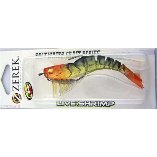 89mm Zerek Live Shrimp Pre Rigged Lumo Eyes Kevlar Jointed Body Lure