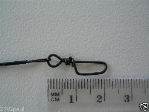 6 x Deluxe Black Nylon Coated Stainless Steel Wire Fishing Leaders - Wire Trace - Picture 25 of 55