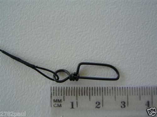 6 x Deluxe Black Nylon Coated Stainless Steel Wire Fishing Leaders - Wire Trace - Picture 31 of 55
