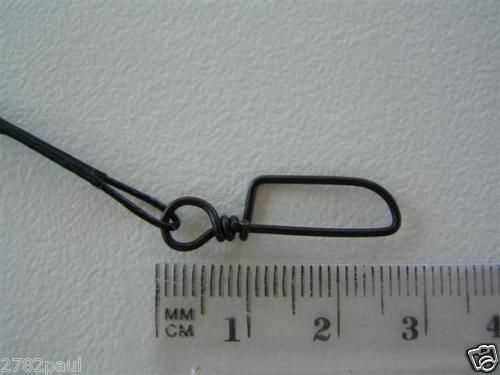 6 x Deluxe Black Nylon Coated Stainless Steel Wire Fishing Leaders - Wire Trace - Picture 37 of 55