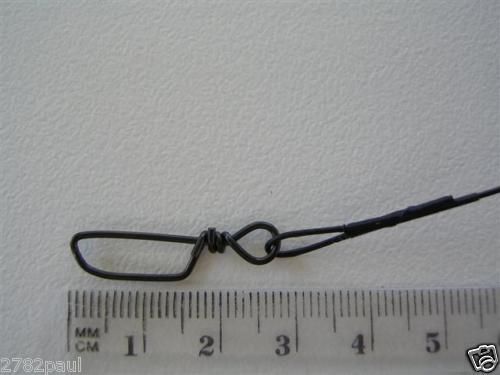 6 x Deluxe Black Nylon Coated Stainless Steel Wire Fishing Leaders - Wire Trace - Picture 55 of 55