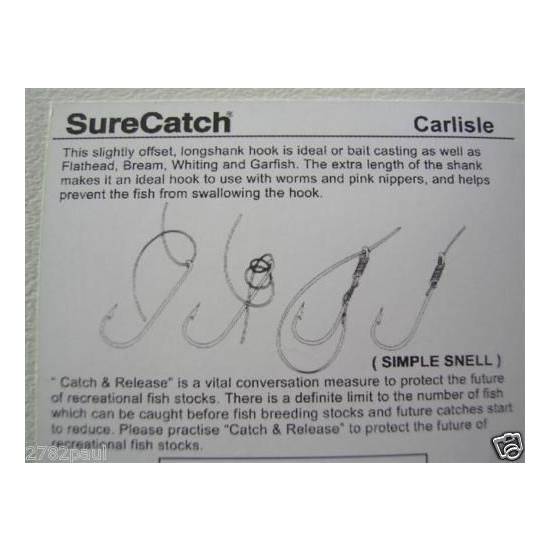 1 Packet of SureCatch 309PPC Longshank Bronze Carlisle Fishing Hooks