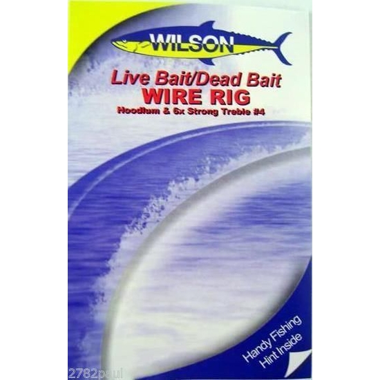 Wilson Live Bait/Dead Bait Wire Rig - #4 Treble & Hoodlum - 69lb Wire Trace