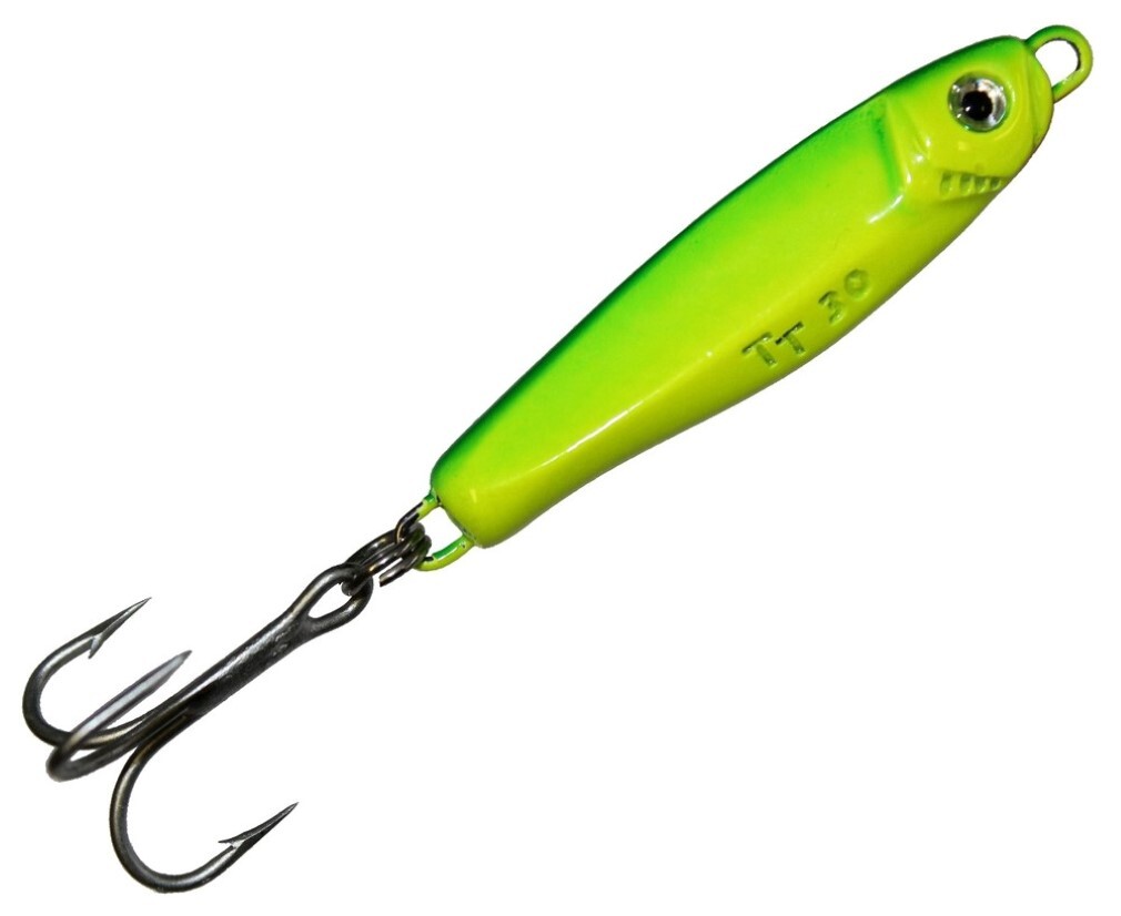 30gm TT Lures Chartreuse Hard Core Metal Fishing Lure - Jigging