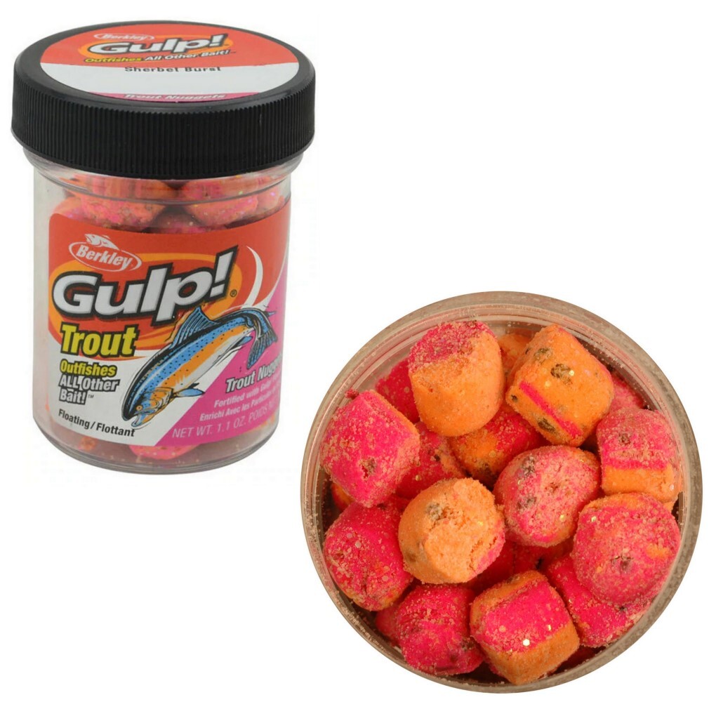 Berkley GULP NUGGETS Trout Bait ORANGE PULP 50g New 