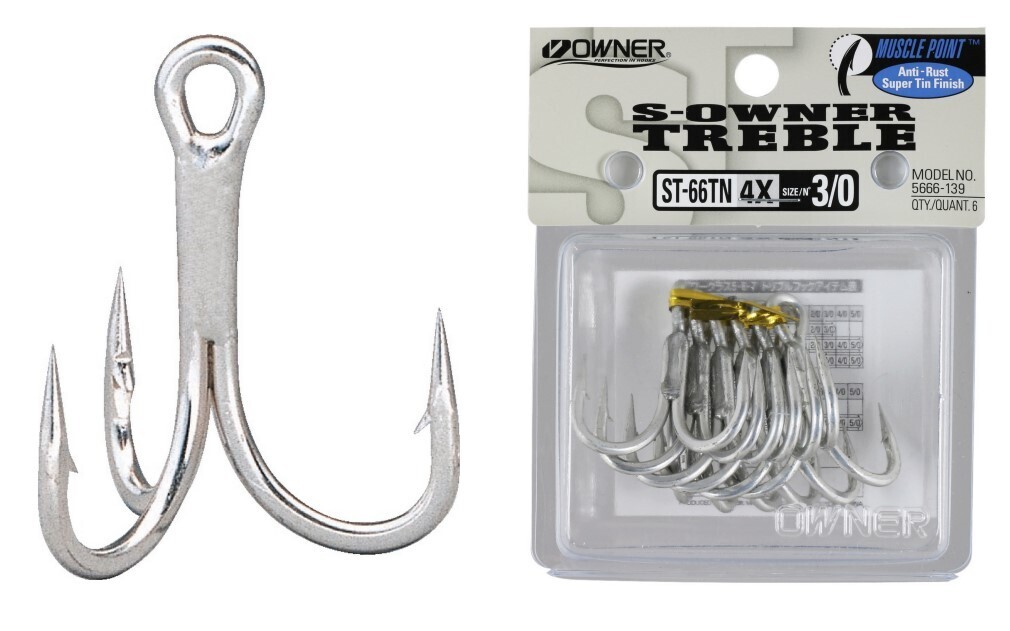  Owner STBL-66 Triple Hook, Stinger Triple Hook, No. 5