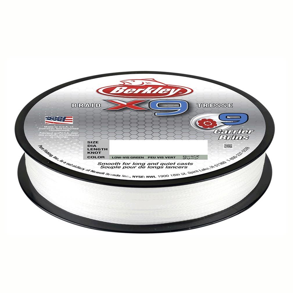 Berkley X9 Braided Fishing Line 270M Spool 36.3 Kilo/80lb Crystal