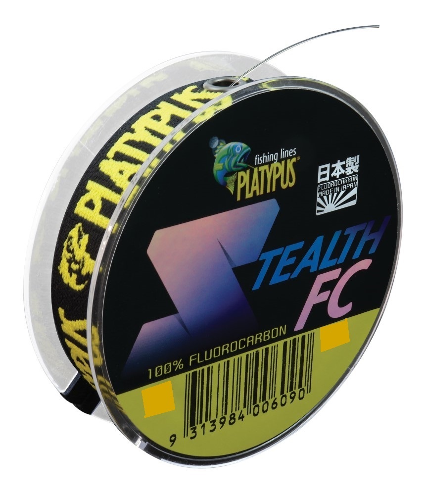 50m Spool of Platypus Stealth Fluorocarbon Fishing Leader with Line Tamer