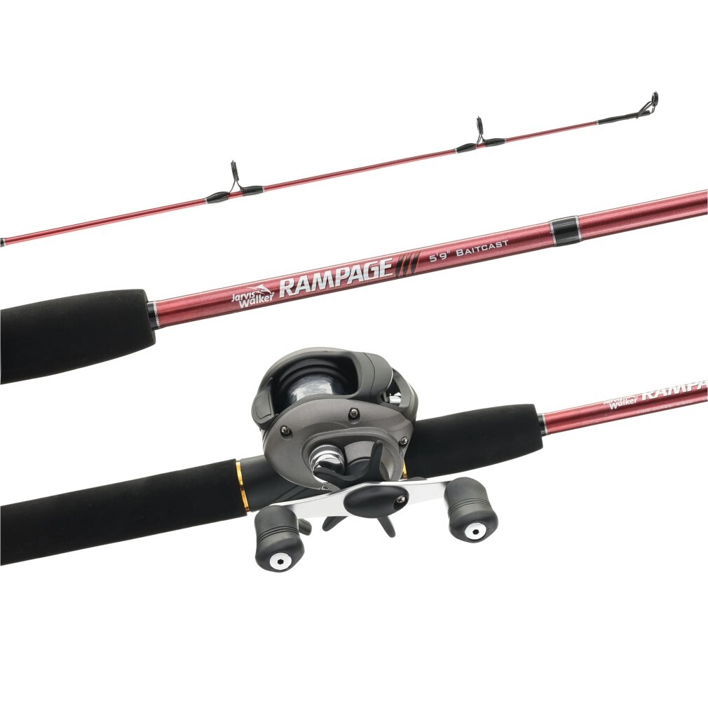 5'9 Jarvis Walker Rampage 48kg Baitcaster Fishing Rod and Reel Combo