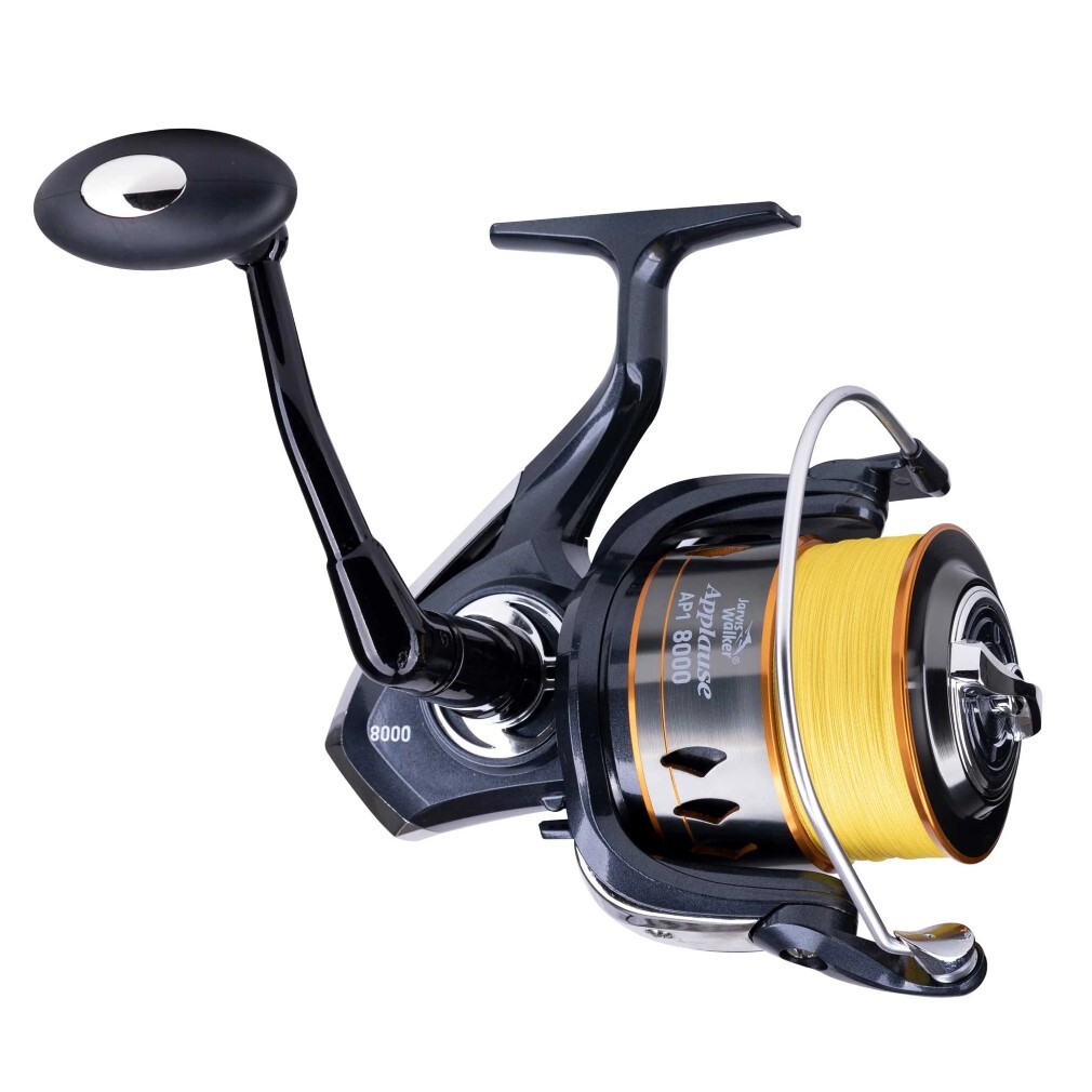 Jarvis Walker Applause 8000 Spin Reel Spooled with 30lb Braid - 4 Bearing  Reel