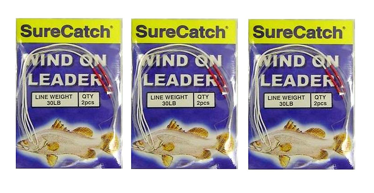 6 x 1.5m Lengths of 30lb Surecatch Dacron Sleeved Wind On Leader