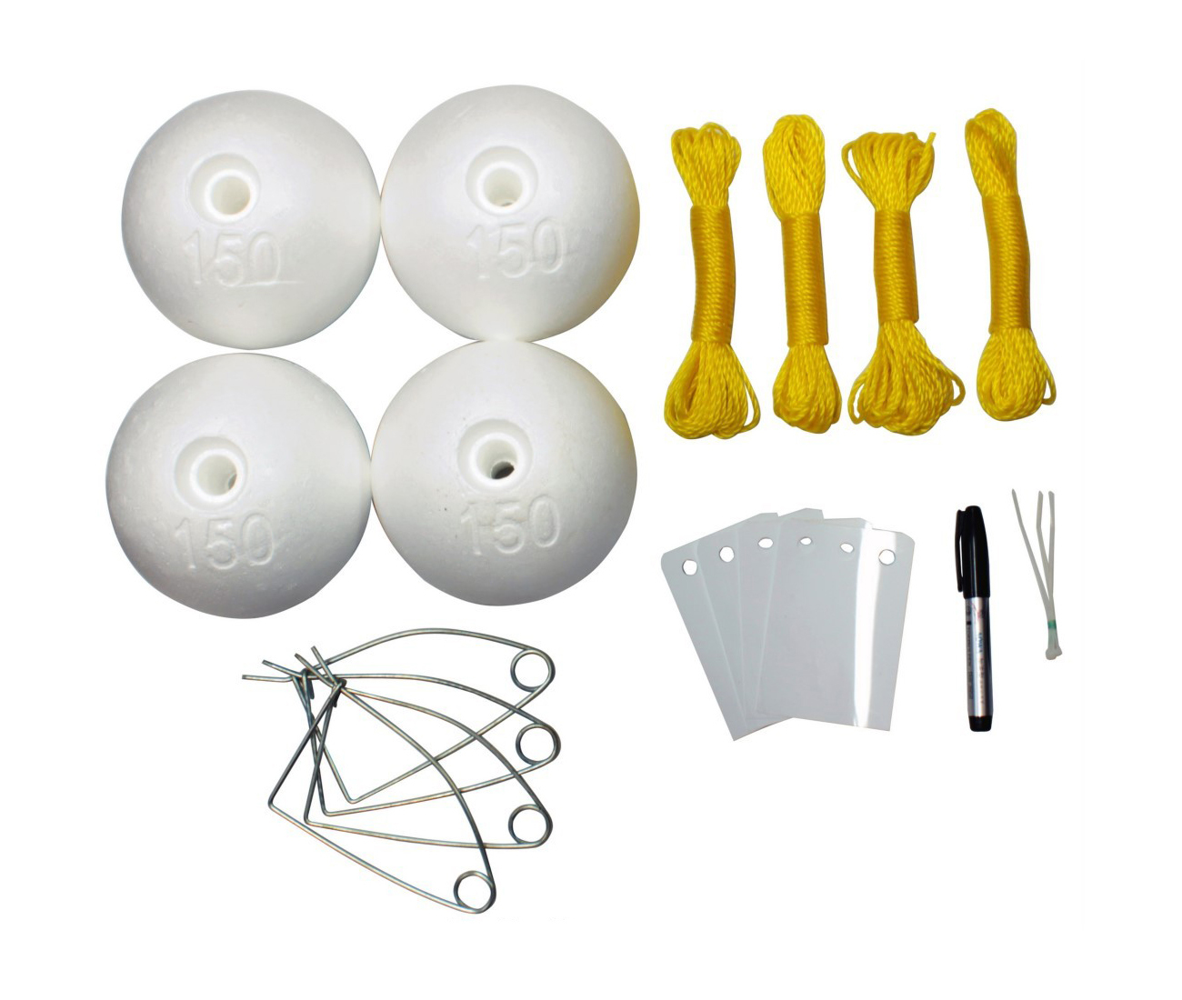 Wilson Crab Pot Accessories Kit - 4 Poly Floats, 4 Clips, 4 Id
