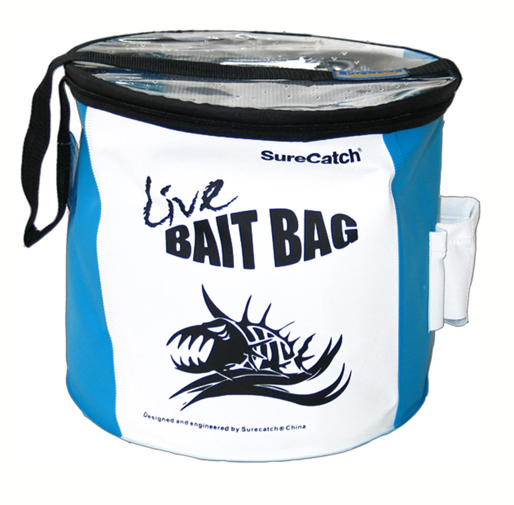 Surecatch 34cm x 30cm Large Soft Bait Bucket with Aerator Pocket Live
