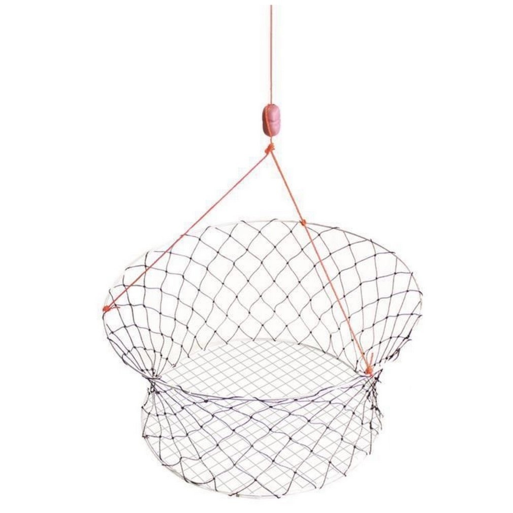 NEW WILSON READY RIGGED WIRE BOTTOM CRAB NET- 2 RINGS WITH FLOAT