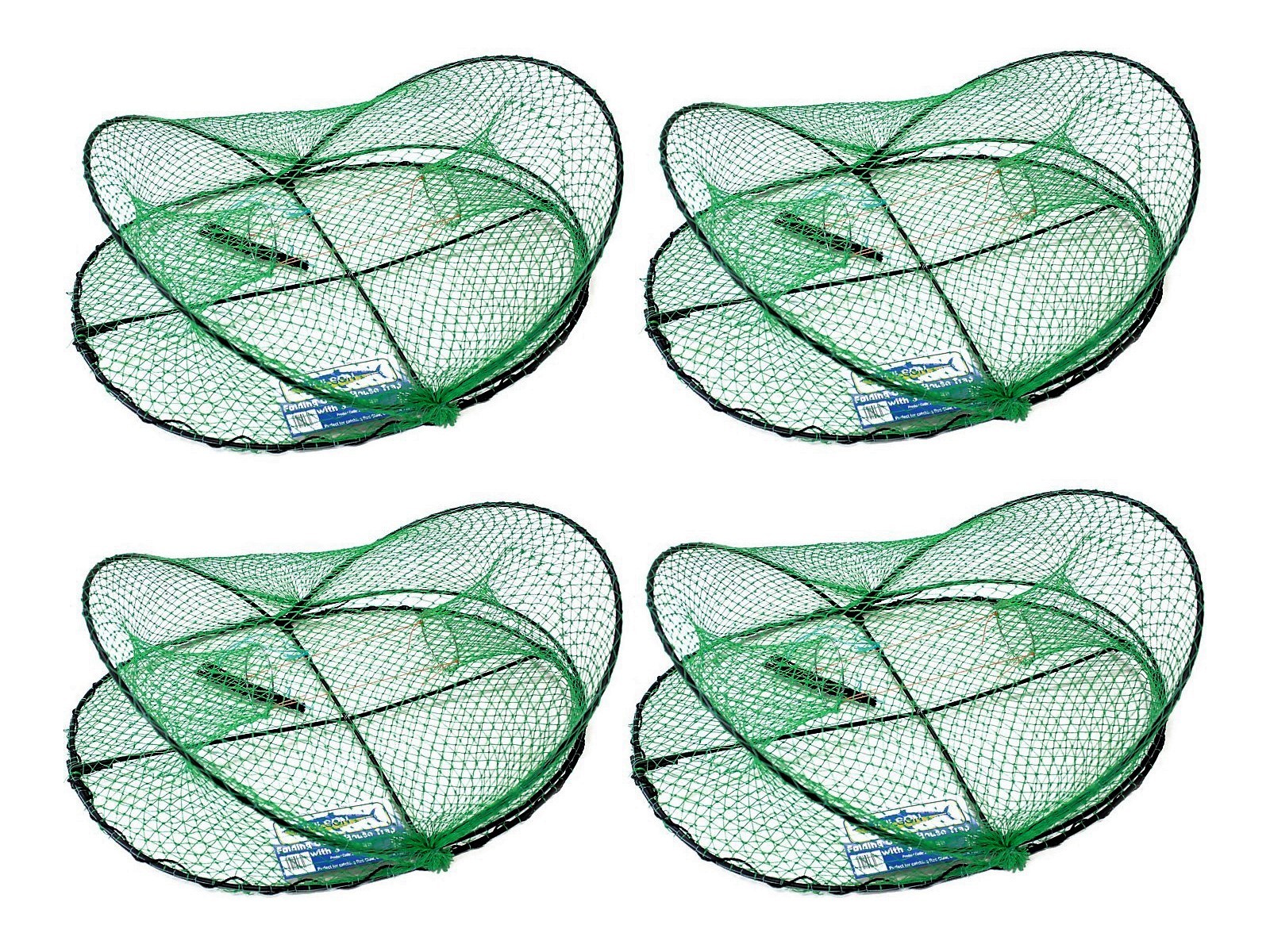 WILSON FOLDING OPERA HOUSE TRAP-FOUR PACK-GREEN YABBIE NET-75mm  RINGS-REDCLAW TRAP