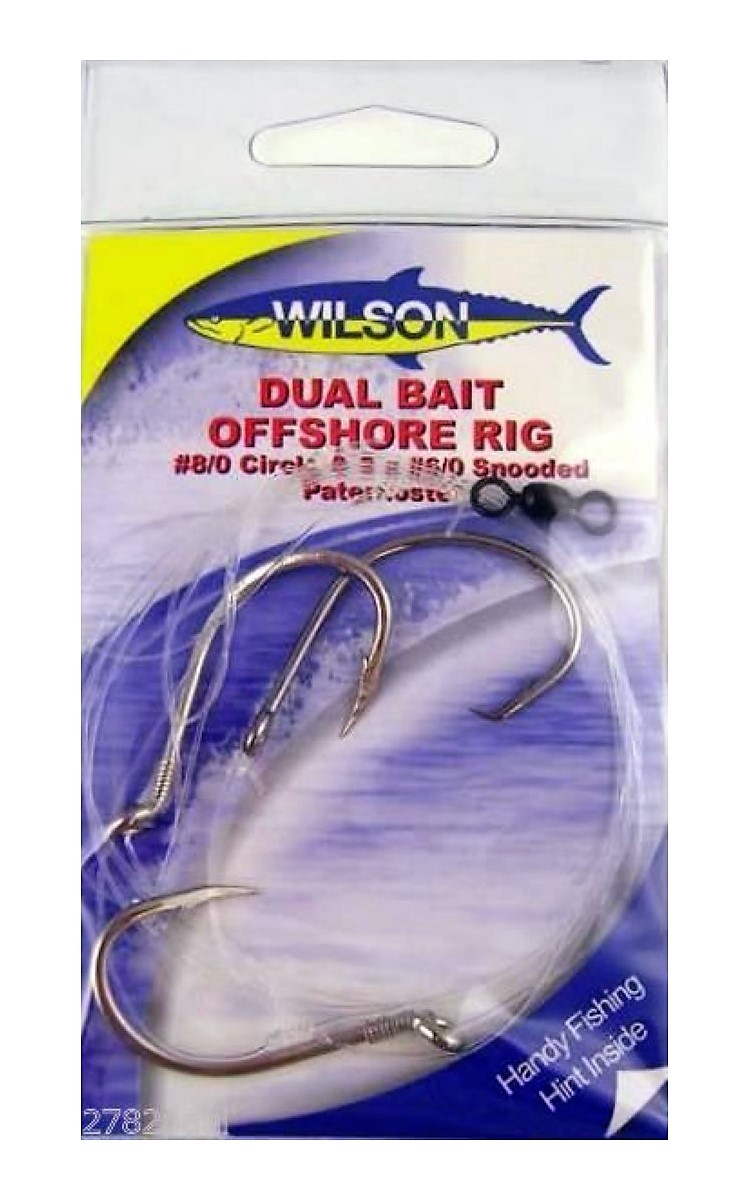 Wilson Live Dual Bait Offshore Rig - 8/0 Circle & 2 X 6/0 Snooded  Paternoster