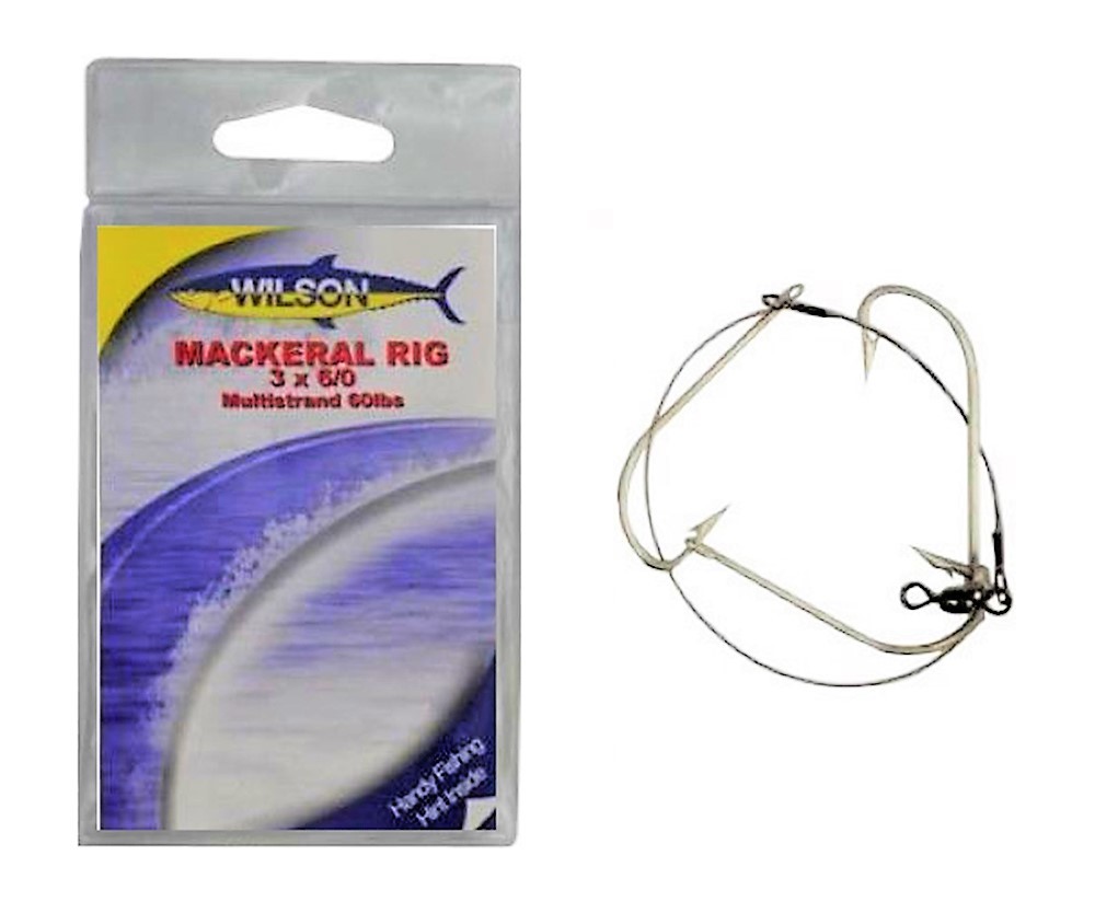 Wilson Mackerel Fishing Rig 3x6/0 Hook-Setup - 60lb Multi Strand