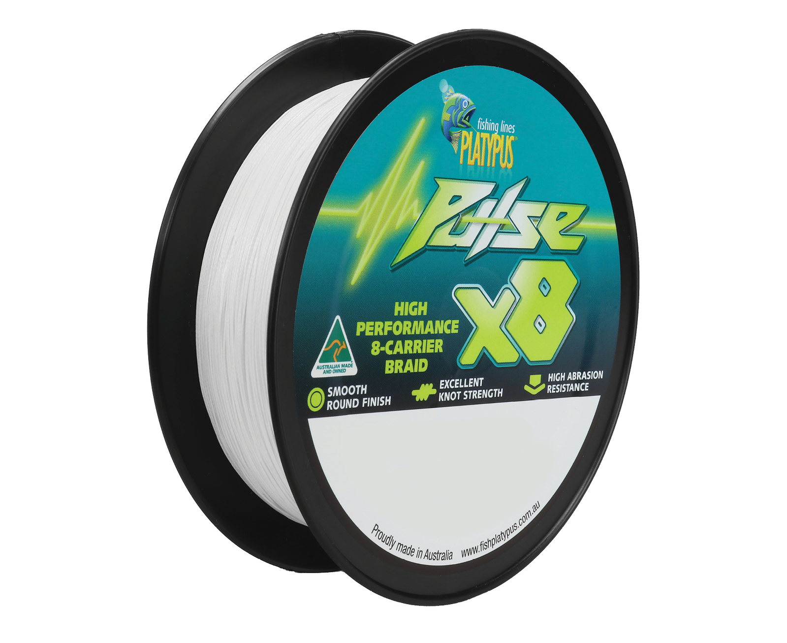 150m Spool Of 6lb White Platypus Pulse X8 Braided Fishing Line - White Braid