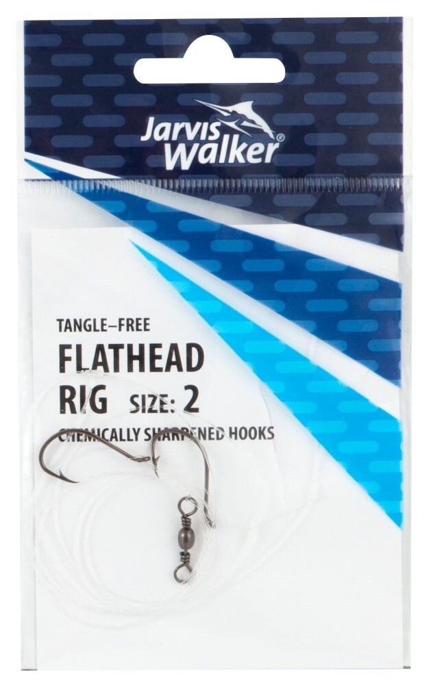 Jarvis Walker Size 2 Tangle Free Flathead Rig With Chemically Sharpened  Hooks