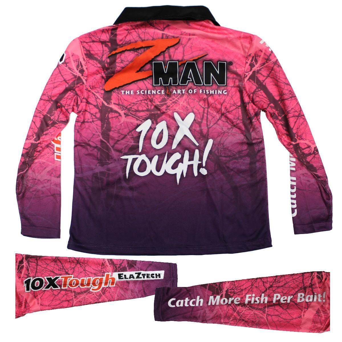 Zman Pink Ladies Long Sleeve Tournament Fishing Shirt with Collar