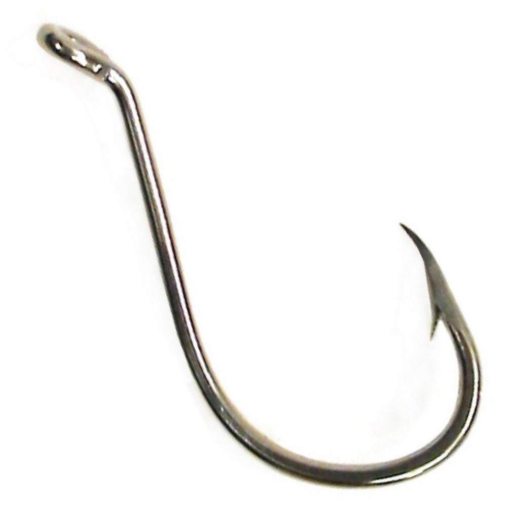 thumbnail image 2 of 55 Pack Eagle Claw 210NM-1 Size 1 Siwash Hooks - Nickel Open Eye - Saltwater Freshwater 2 of 5