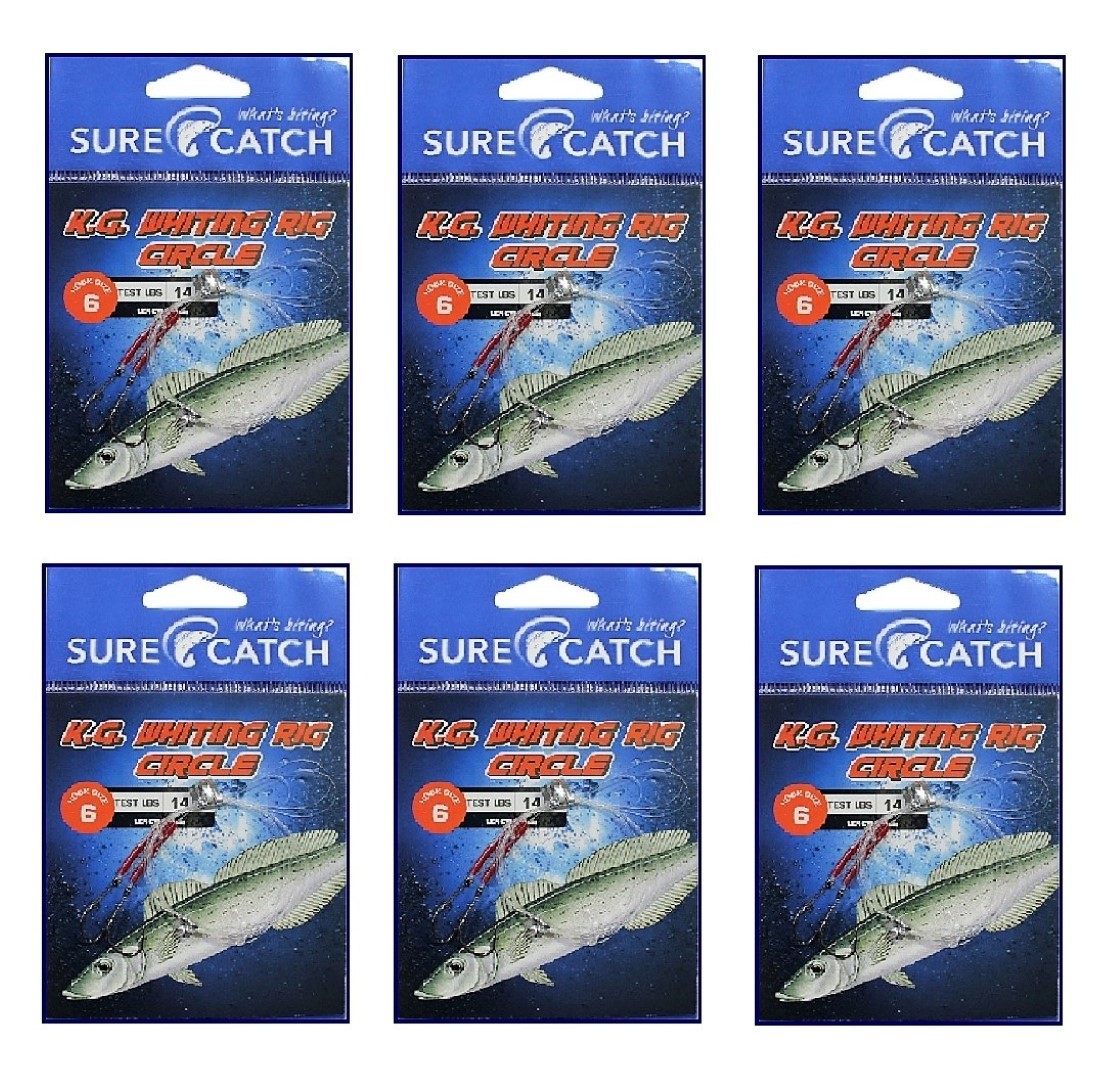 6 Pack of Surecatch King George Whiting Rigs with Chemically Sharp Circle  Hooks